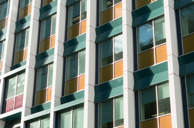 Photo of the side of a building with windows